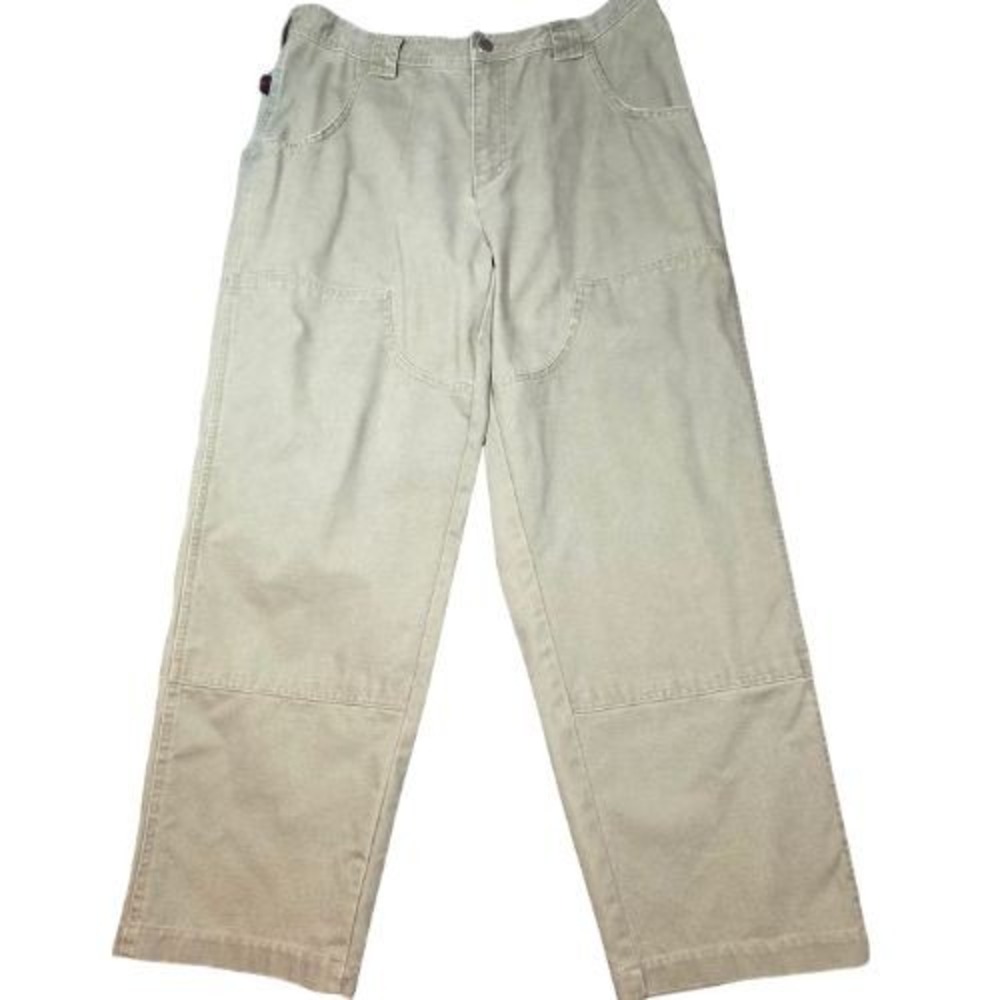 LL Bean Katahdin Iron Works Utility Pants Mens 36x32 Olive Green Double Knee